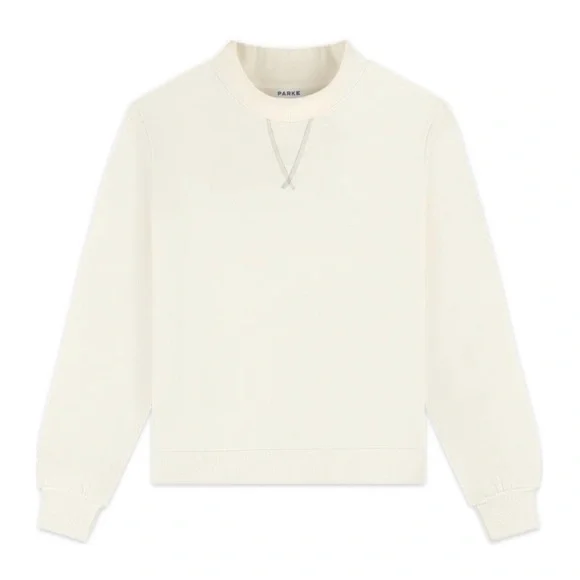 PARKE Classic Mockneck Off white Sweatshirt Oversized S/M - Picture 1 of 10
